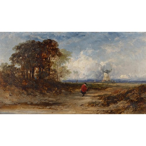 1320 - Edmund John Niemann (British 1813 - 1876) LANDSCAPE WITH WINDMILL