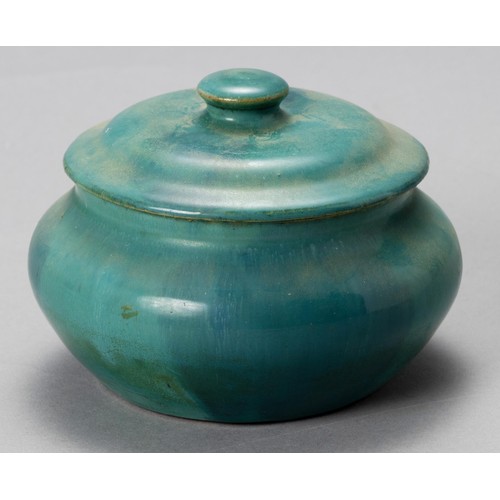 773 - A LINN WARE GREEN-GLAZED BOWL AND COVER