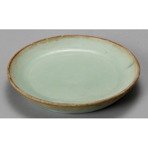 770 - A LINN WARE PALE GREEN-GLAZE SIDE PLATE