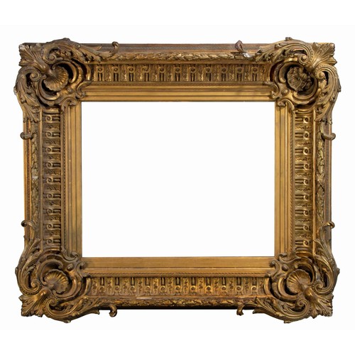 381 - A GILTWOOD AND GESSO FRAME