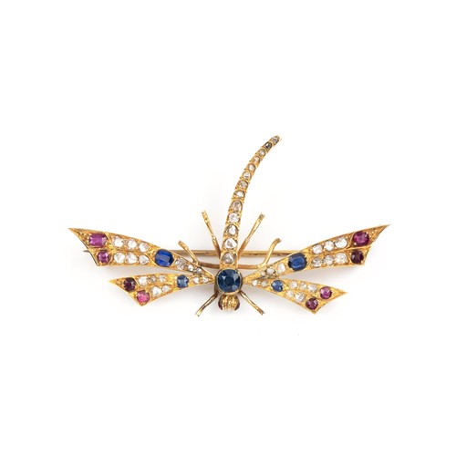 927 - A GEMSET DRAGONFLY BROOCH