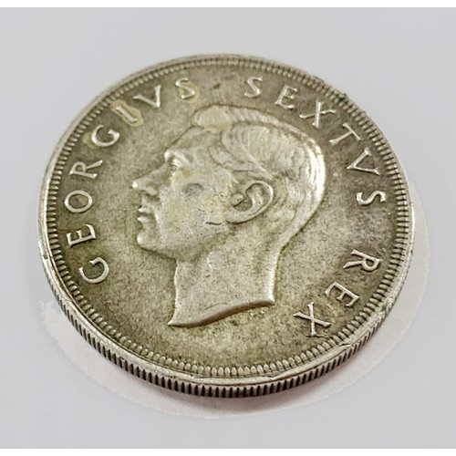 1162 - A SOUTH AFRICAN SILVER FIVE SHILLING COIN, 1952