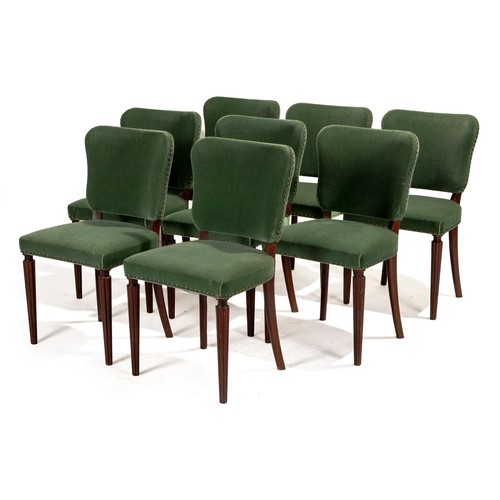 365 - A SET OF EIGHT UPHOLSTERED DINING CHAIRS