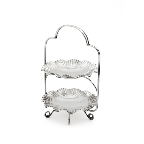 683 - AN ELECTROPLATE TWO-TIER CAKE STAND, MAPPIN AND WEBB