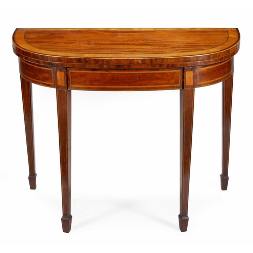 256 - A GEORGE III MAHOGANY GATE-LEG CARD TABLE