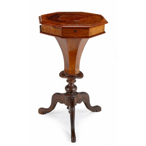 288 - A VICTORIAN WALNUT TRIPOD WORK TABLE