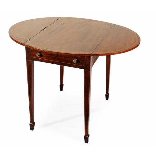 252 - A GEORGE III MAHOGANY AND INLAID PEMBROKE TABLE