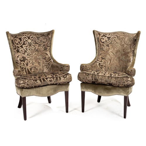 371 - A PAIR OF UPHOLSTERED ARMCHAIRS, MODERN