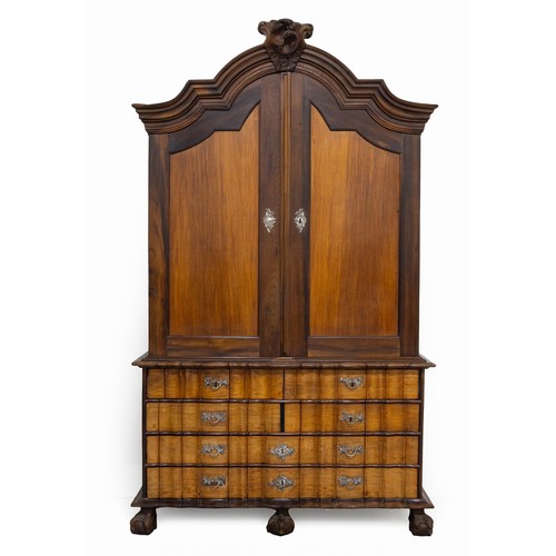 A CAPE STINKWOOD, BEEFWOOD AND SILVER-MOUNTED ARMOIRE, LATE 18TH/EARLY 19TH CENTURY