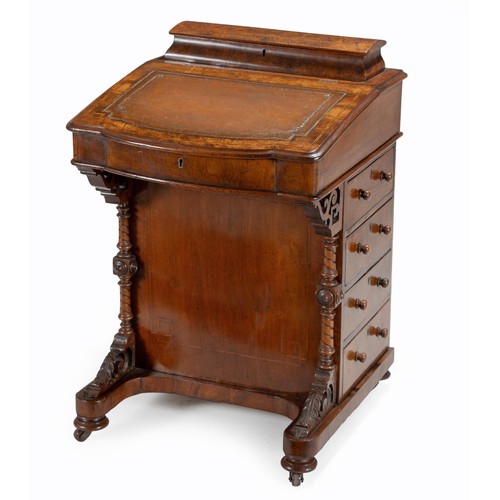 272 - A VICTORIAN WALNUT DAVENPORT