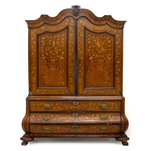 314 - A DUTCH MARQUETRY ARMOIRE, LATE 18TH CENTURY