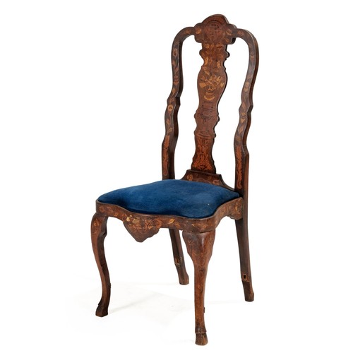 317 - A DUTCH MARQUETRY SIDE CHAIR