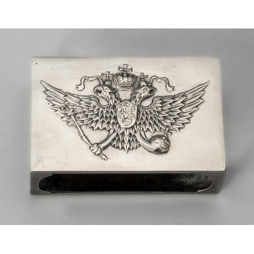 158 - A RUSSIAN SILVER MATCH BOX COVER, IMPRESSED L90