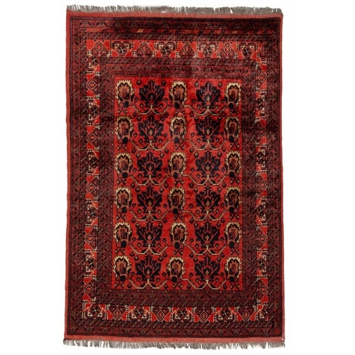 474 - AN AFGHAN RUG 196 by 130cm