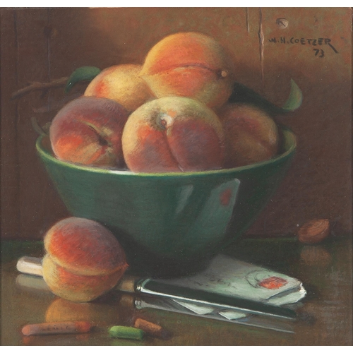 1376 - Willem Hermanus Coetzer (South African 1900 - 1983) THE GIFT: BOWL AND PEACHES