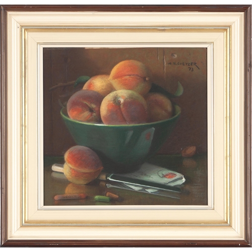 1376 - Willem Hermanus Coetzer (South African 1900 - 1983) THE GIFT: BOWL AND PEACHES