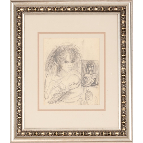 1284 - Alexis Preller (South African 1911 - 1975) MOTHER AND CHILD (recto); PORTRAIT (verso)