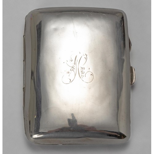 135 - AN EDWARD VII SILVER CIGARETTE CASE, WILLIAM AITKEN, BIRMINGHAM, 1908