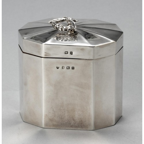 628 - A GEORGE V SILVER TEA CADDY, WILLIAMS LTD, BIRMINGHAM, 1912