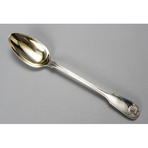 603 - A GEORGE IV SILVER FIDDLE PATTERN SERVING SPOON, CHARLES ELEY, LONDON, 1826