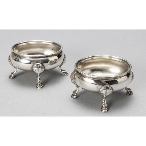 597 - A PAIR OF GEORGE III SILVER SALTS, PETER, ANN AND WILLIAM BATEMAN, LONDON, 1804