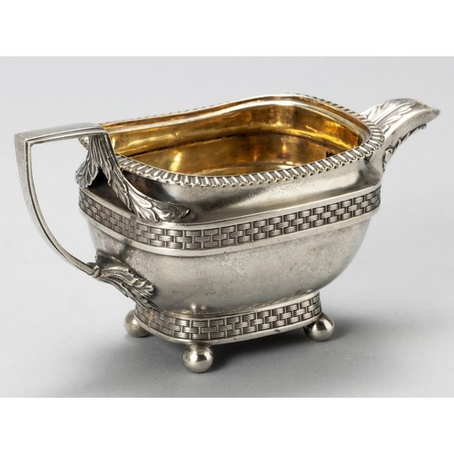 599 - A GEORGE III SILVER MILK CREAMER, THOMAS AND JOSEPH GUEST AND JOSEPH CRADDOCK, LONDON, 1808