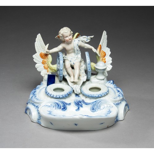 756 - A SITZENDORF PORCELAIN INK STAND