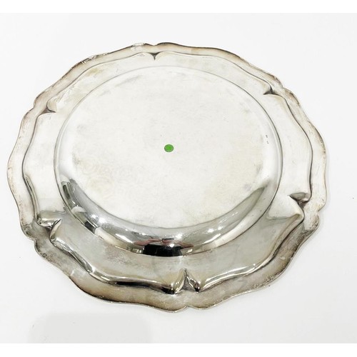 649 - A SILVER TRAY, IMPRESSED .800