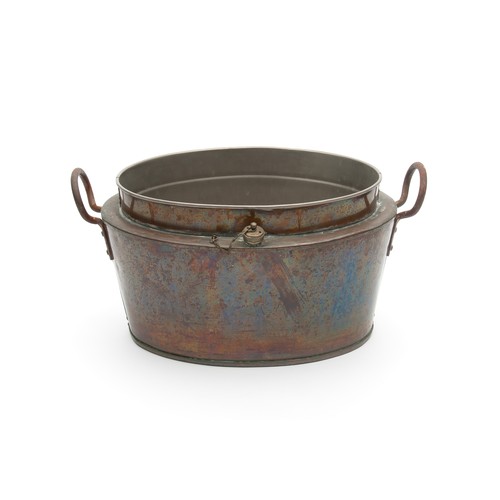 11 - AN OVAL COPPER POT