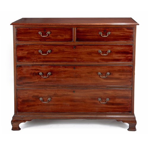 258 - A GEORGE III STYLE MAHOGANY CHEST-OF-DRAWERS