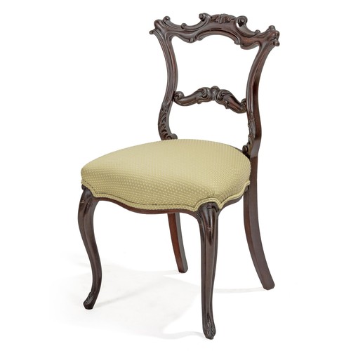 307 - AN EBONISED SIDE CHAIR, 19TH CENTURY