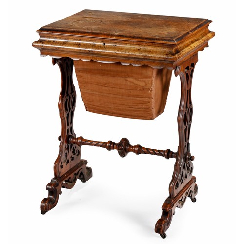 274 - A VICTORIAN WALNUT WORK-TABLE