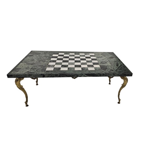 233 - A GREEN-MARBLE COFFEE TABLE