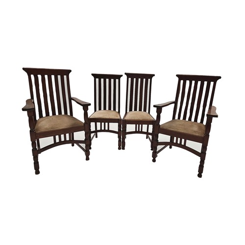 377 - A SET OF TEN TEAK DINING CHAIRS