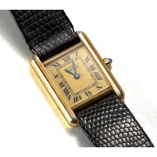 1141 - A CARTIER TANK VERMEIL WRISTWATCH