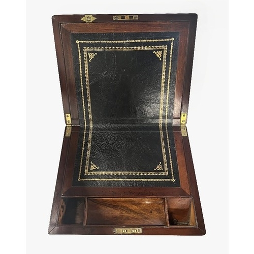 286 - A VICTORIAN MAHOGANY AND BRASS BOUND WRITING SLOPE