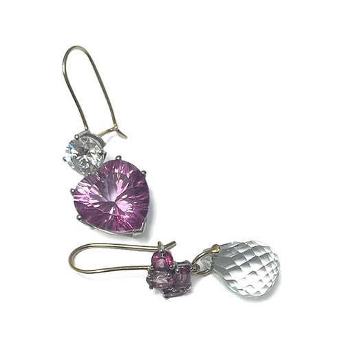 171 - TWO DIAMOND AND GEMSTONE EARRINGS