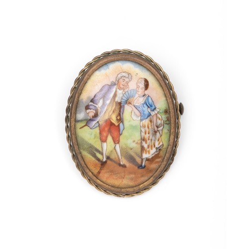 69 - A PORCELAIN BROOCH, LIMOGES, FRANCE, 19TH CENTURY