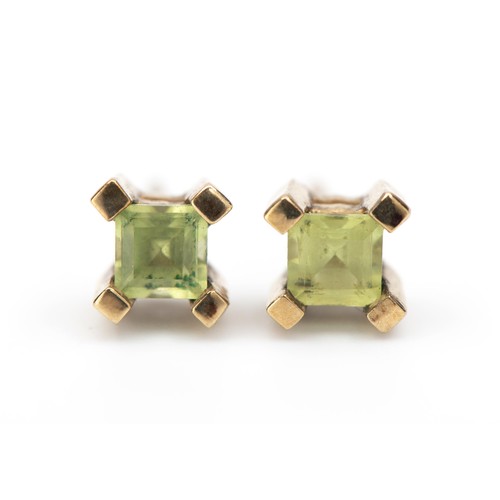 181 - A PAIR OF PERIDOT STUD EARRINGS, 1.50 CARATS