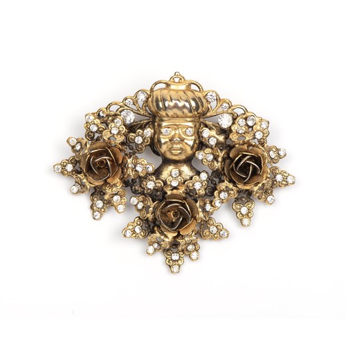 231 - A TRIO OF VENETIAN GOLD PLATED BROOCHES, ITALY, 1970