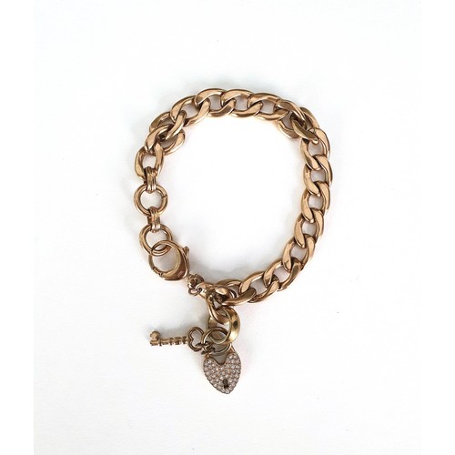 126 - A GOLD-PLATED BRACELET,- FOSSIL