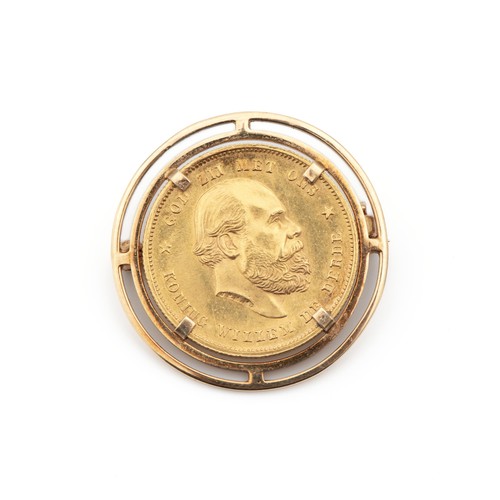 78 - A GOLD COIN BROOCH