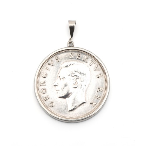 61 - A 1948 FIVE SHILLING SILVER COIN PENDANT