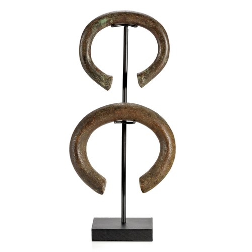 78 - TWO OVAMBO BRONZE ANKLETS, NAMIBIA