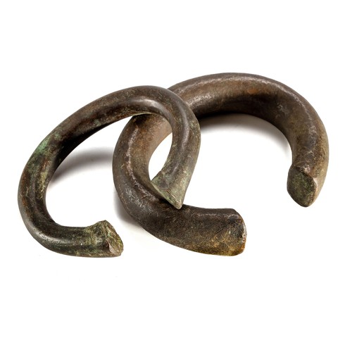 78 - TWO OVAMBO BRONZE ANKLETS, NAMIBIA