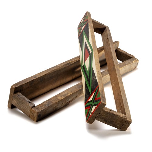 130 - A PAIR OF ZULU MAT RACKS, AMABHAXA, KWAZULU NATAL