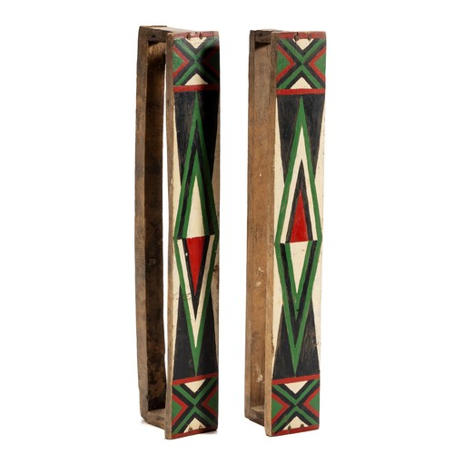 130 - A PAIR OF ZULU MAT RACKS, AMABHAXA, KWAZULU NATAL