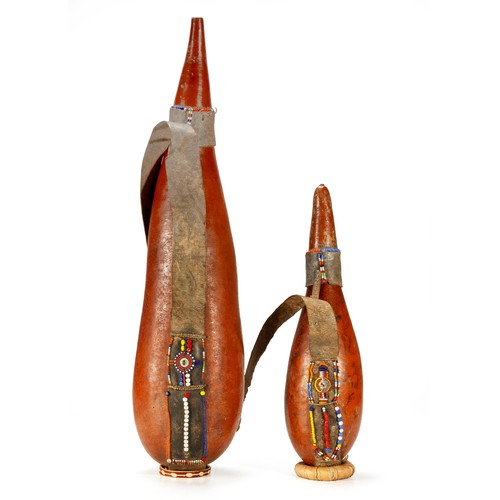 138 - TWO MASAI CALABASH MILK GOURDS, TANZANIA