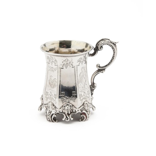 977 - A VICTORIAN SILVER CHRISTENING MUG, JAMES AND NATHANIEL, LONDON, 1855