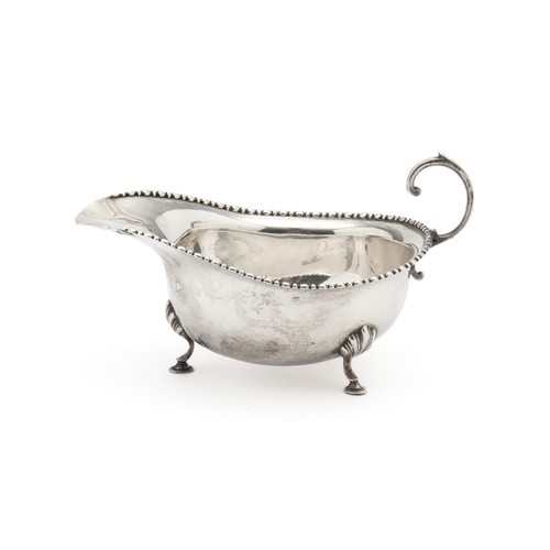 909 - AN ELECTROPLATED SAUCE BOAT, LONDON, 19TH CENTURY